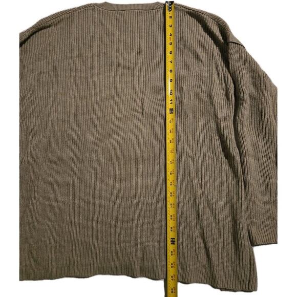 Womens Wrap London V-Neck Sweater Side Buttons WT08 US 8 EUC Tan/Brown - Picture 9 of 11